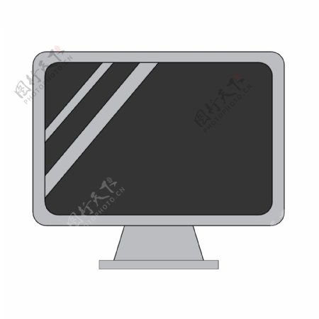灰色液晶电脑插画