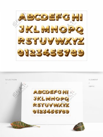 金属字体3D字体数字字母艺术字