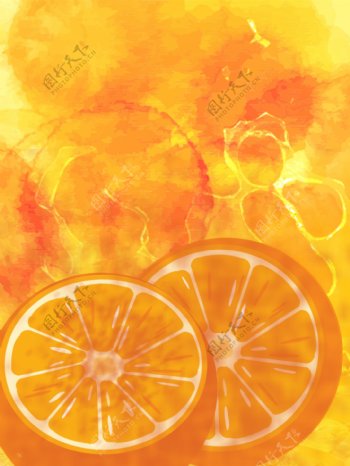 清凉橘子饮料背景
