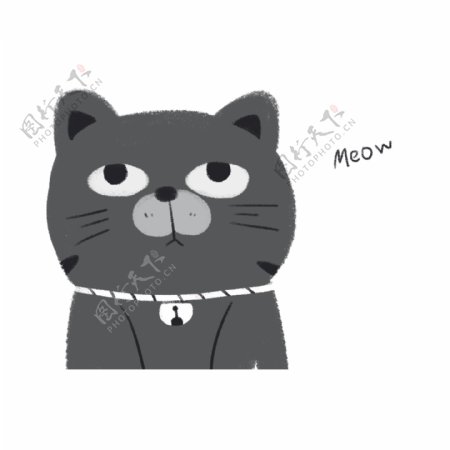 黑色可爱猫咪卡通透明素材
