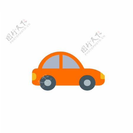 橙色轿车图标