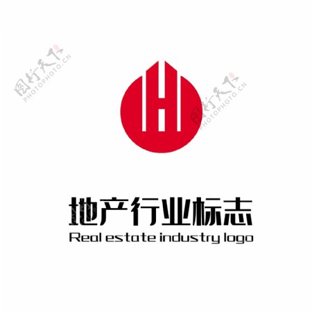 圆形红色地产logo