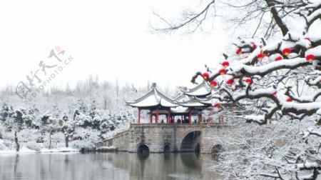 扬州五亭桥雪景