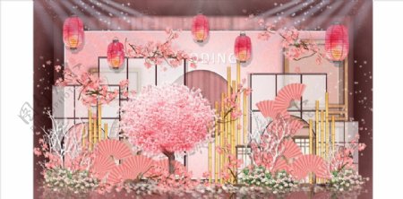 粉嫩色系日式婚礼效果图