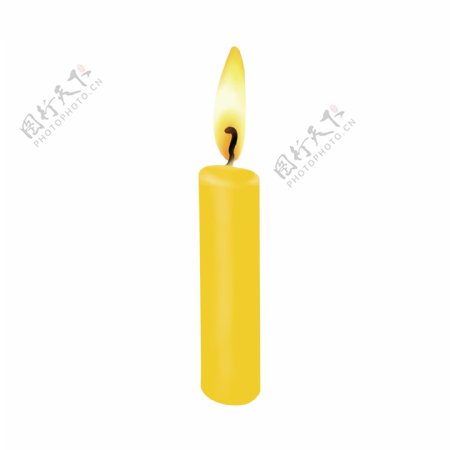 简约黄色祈福蜡烛GIF元素