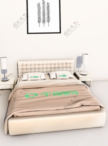 原創C4D整套床上用品被子頭枕枕頭樣機