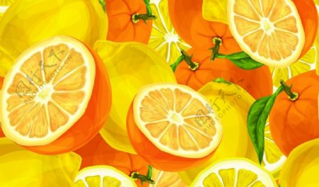 新鲜橘子水果背景