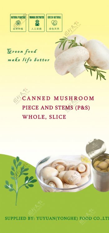食品广告蘑菇海报模板