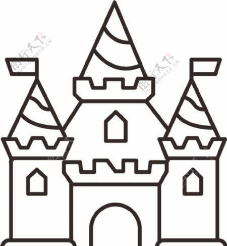 卡通城堡图标标志