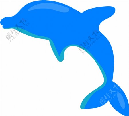 海豚鲨鱼可爱卡通创意矢量素材