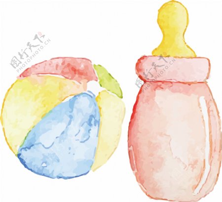 婴儿奶瓶插画