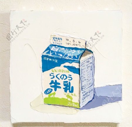 日常物品油画牛奶牛乳
