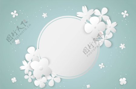 白色花朵边框