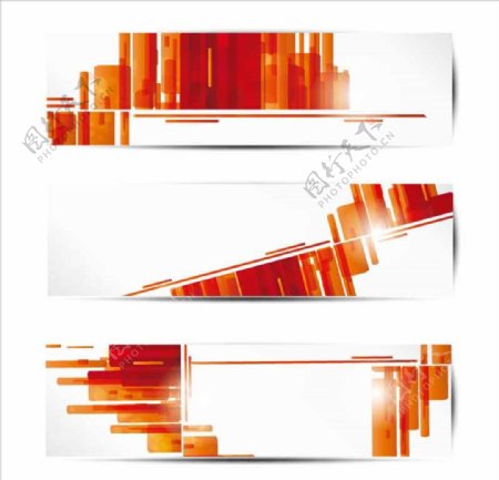 橙红色几何抽象立体素材背景设计