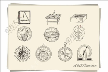 10款欧式复古钟表手绘稿