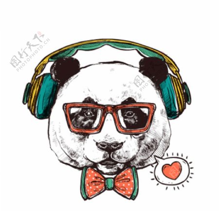 熊猫DJ听音乐