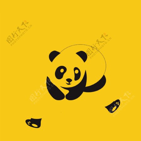 站立可爱小熊猫logo