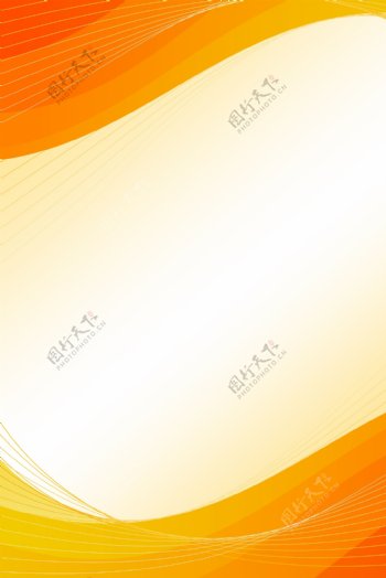 橘黄色边框背景对称波纹素材