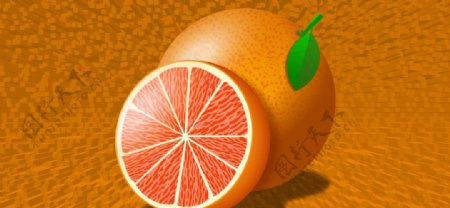 橘子立方体背景