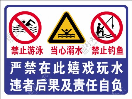 严禁禁止玩水标识