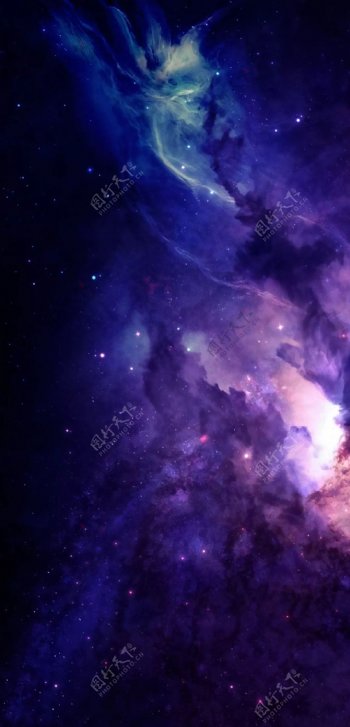 紫光绿光宇宙银河