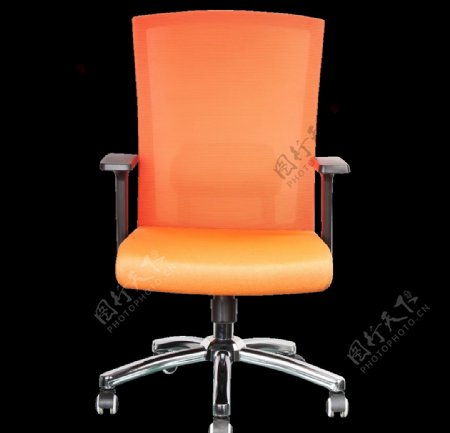 橙色时尚办公椅正面