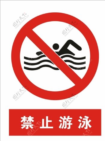 禁止游泳矢量图