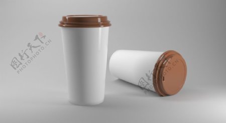 咖啡杯包装立体样机背景素材