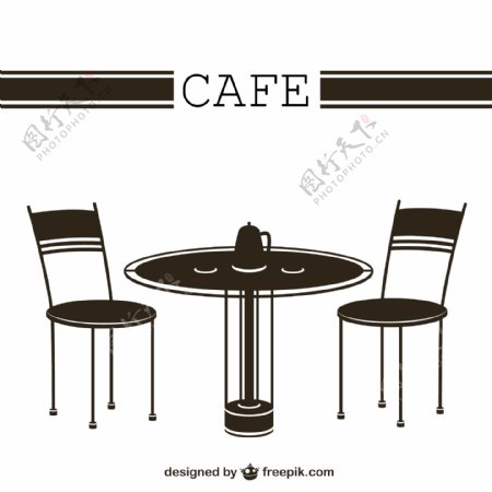 咖啡馆桌子和椅子