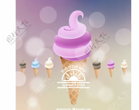 冰淇淋背景夏天图片