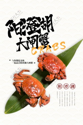大闸蟹美食活动宣传海报素材