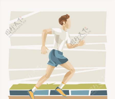 彩绘跑步健身的男子图片