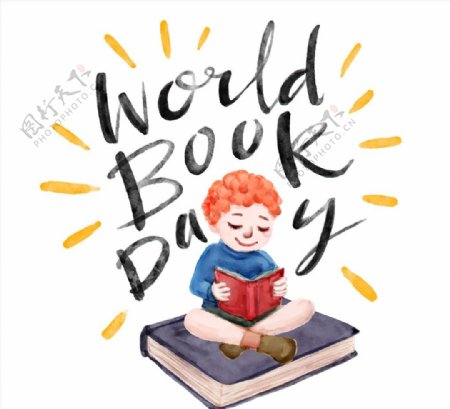 世界图书日阅读男孩图片