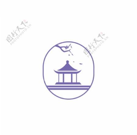中国风亭子logo图片