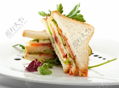 三明治美食食材背景海报素材图片
