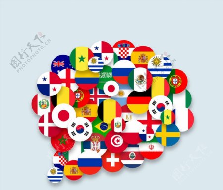 国旗组合语言气泡图片