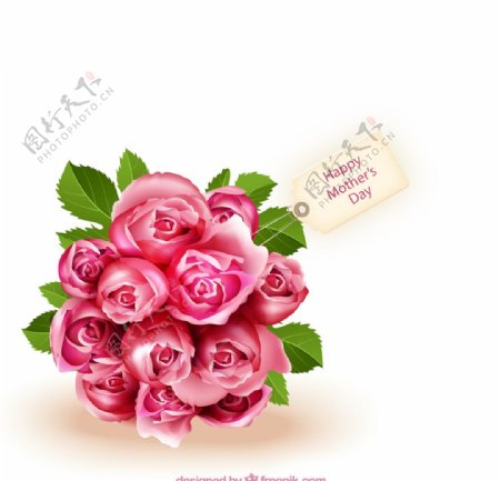 母亲节玫瑰花束图片