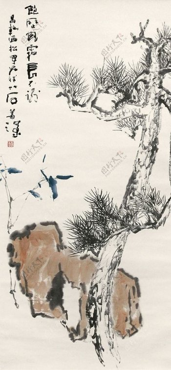 高清山水字画中国风水墨画图片