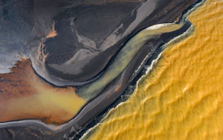 山川河流地质纹理黄色背景质感图片