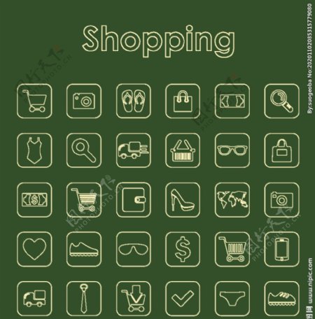 25个购物简单的图标图片