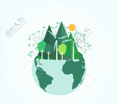 绿色能源地球图片