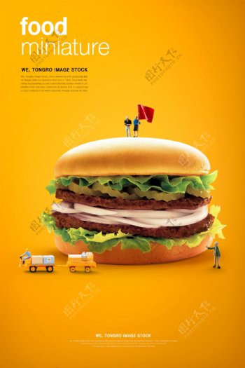 炸鸡排汉堡海报图片