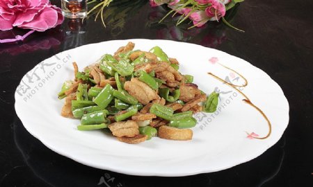 北京菜青椒炒油渣图片