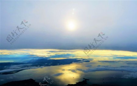 日落海洋天空图片