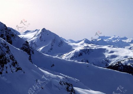 美丽的雪山雪景摄影图片