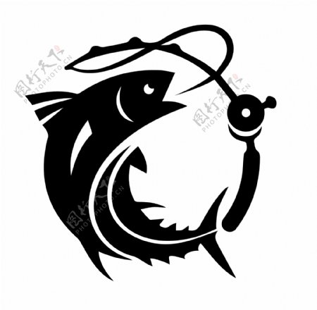 魚竿釣魚logo圖標icon圖片
