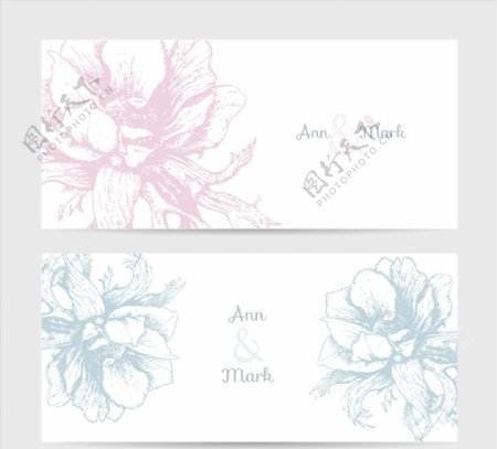 花卉婚礼卡片图片