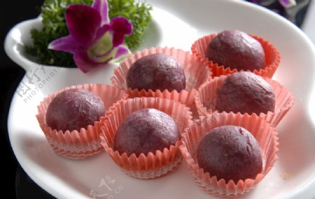 香脆紫薯球图片