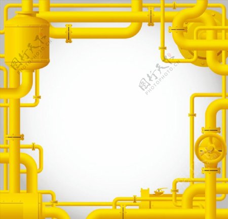 黄色管道矢量图片
