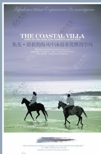 海边骑马地产广告图片